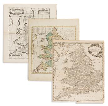 (ENGLAND.) Group of 6 eighteenth-century engraved maps of England.